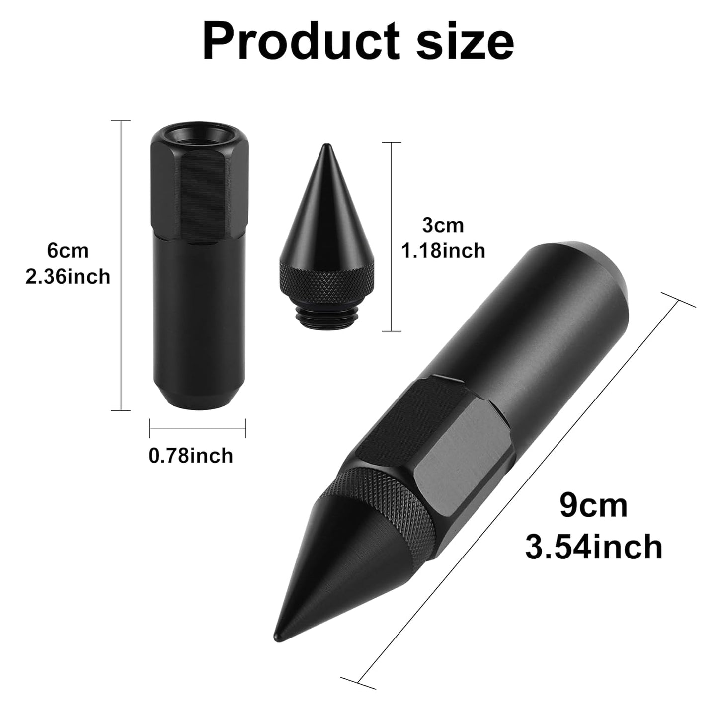 20 pcs M12x1.5 spiked wheel lug nuts — view 3