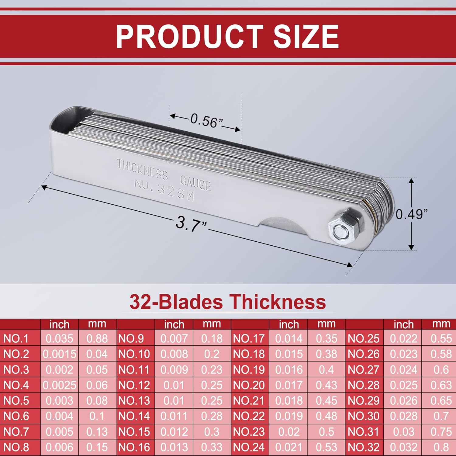 Spark plug gap tool with feeler gauge — view 5