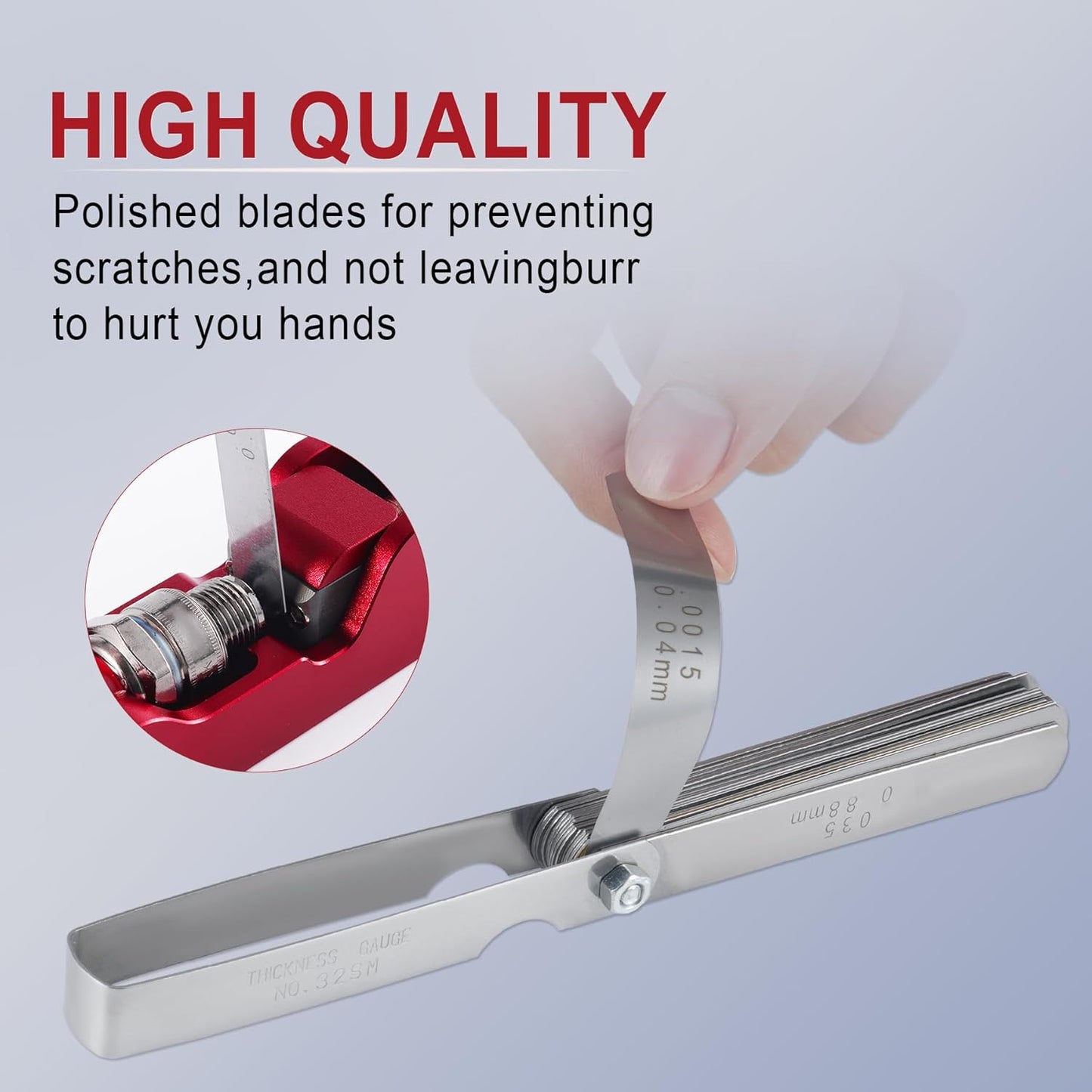 Spark plug gap tool with feeler gauge — view 6