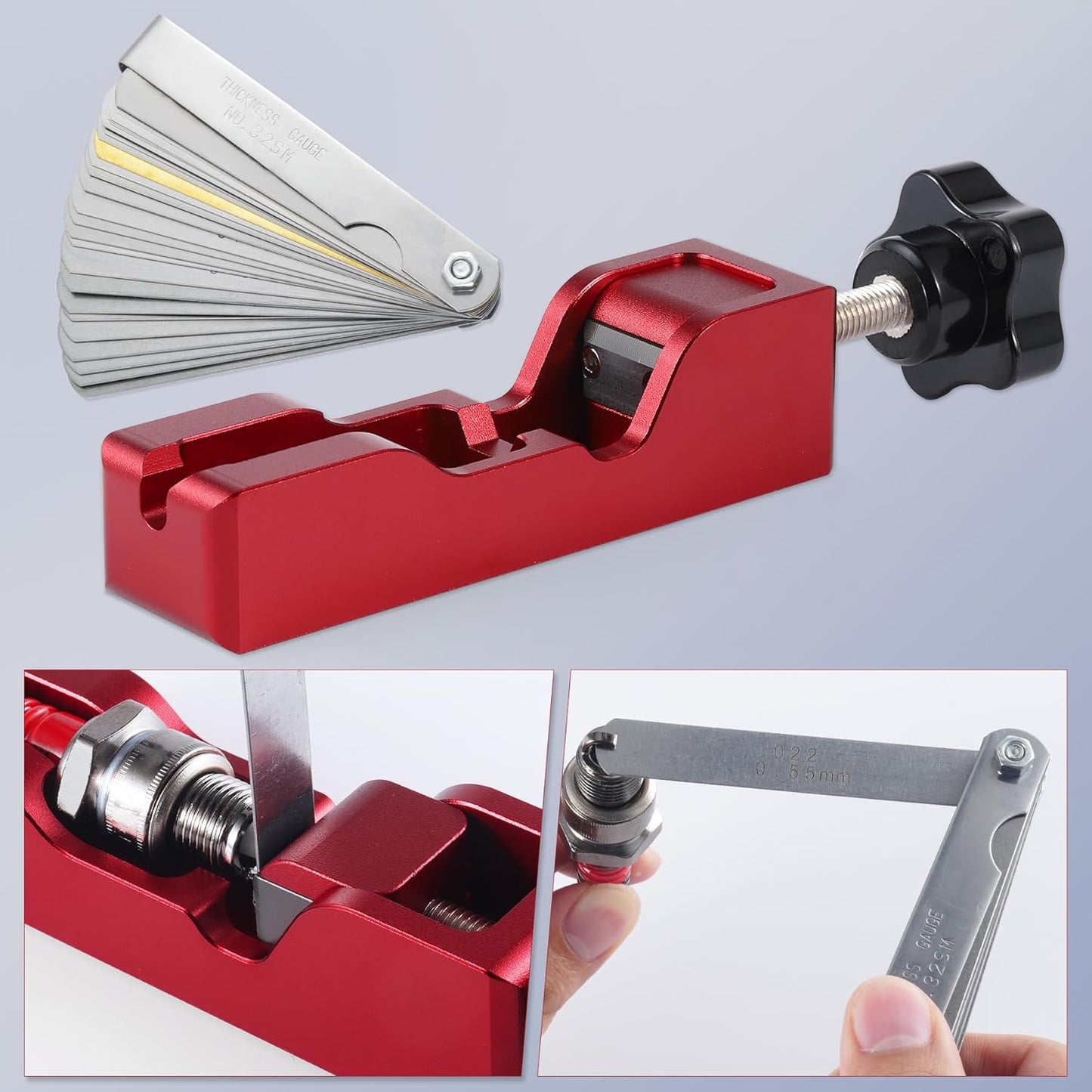 Spark plug gap tool with feeler gauge — view 7