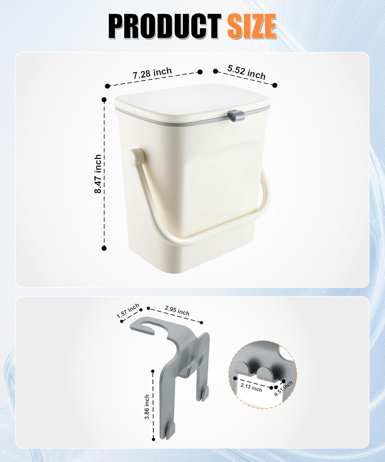 Car trash can with lid and phone holder — view 3