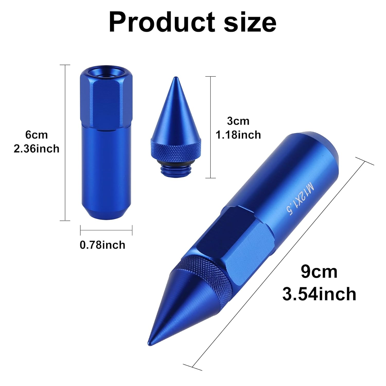 20 pcs M14x1.5 spiked wheel lug nuts — view 3