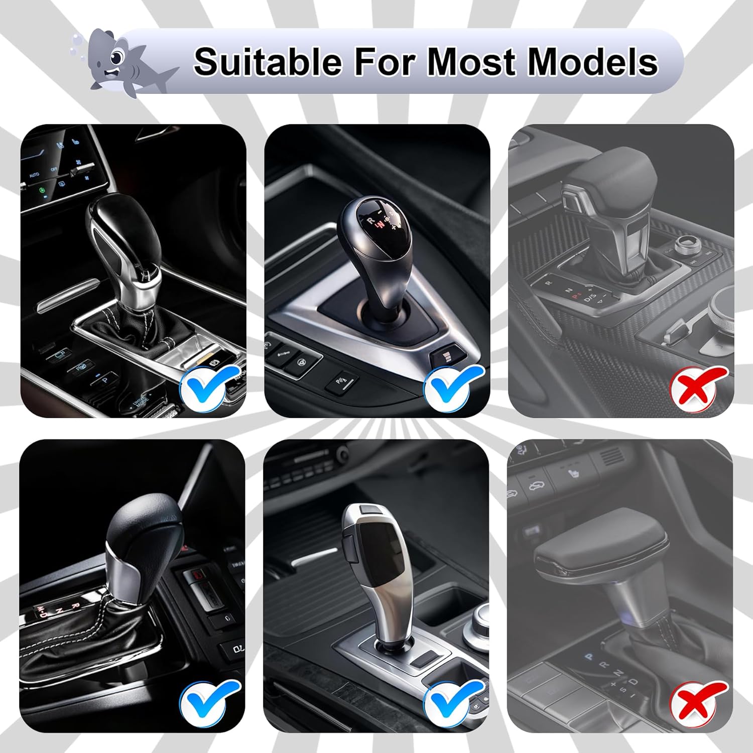 Cute shark car gear shift cover — view 4