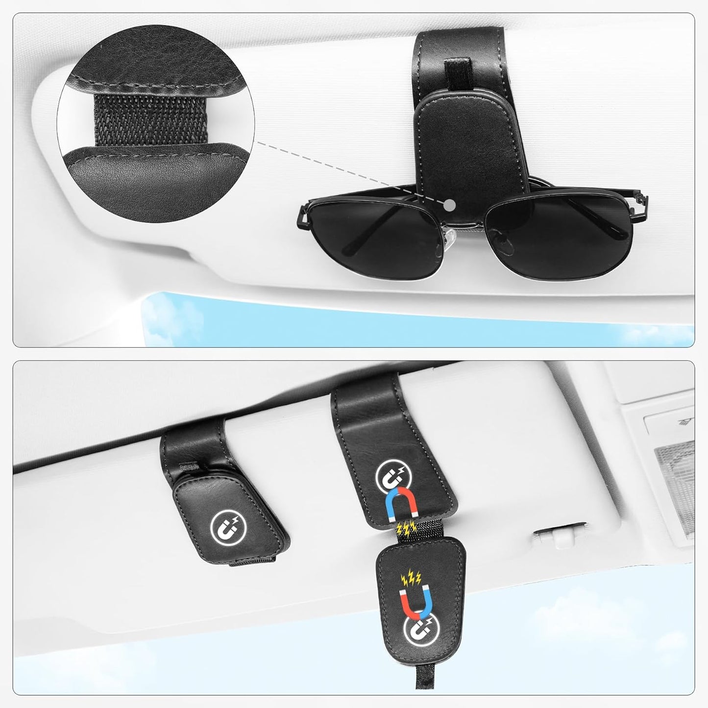 2 pack car visor sunglasses holder clip — view 5