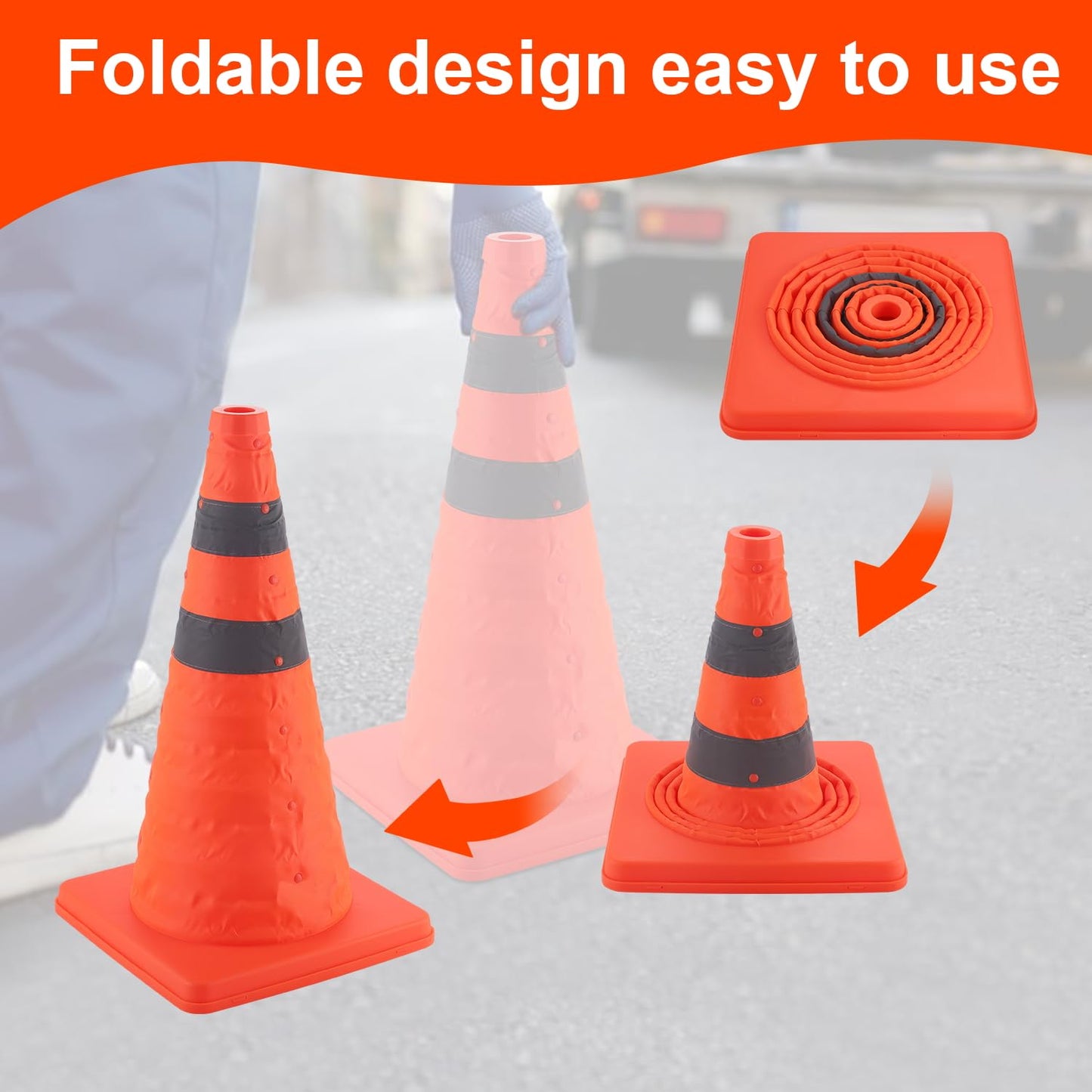 18 inch collapsible traffic cones 2-pack — view 5