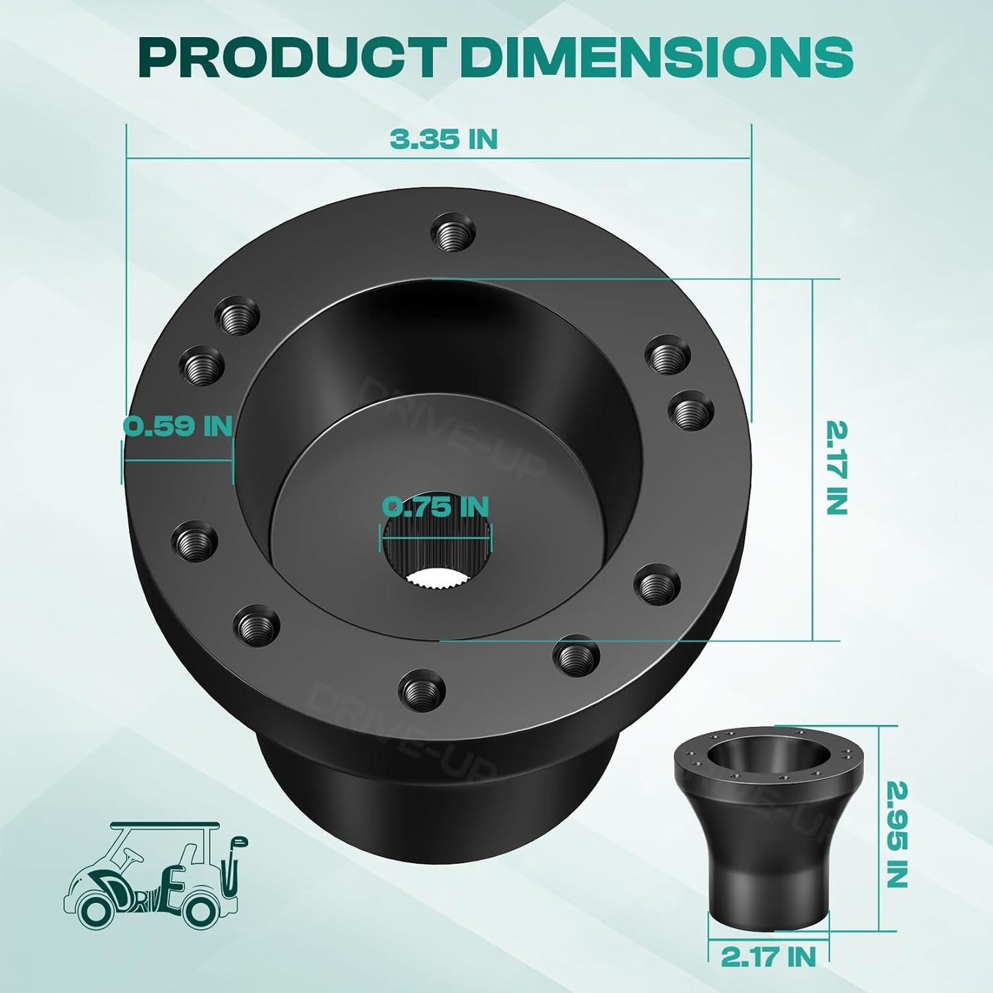 EZGO TXT RXV steering wheel adapter — view 8