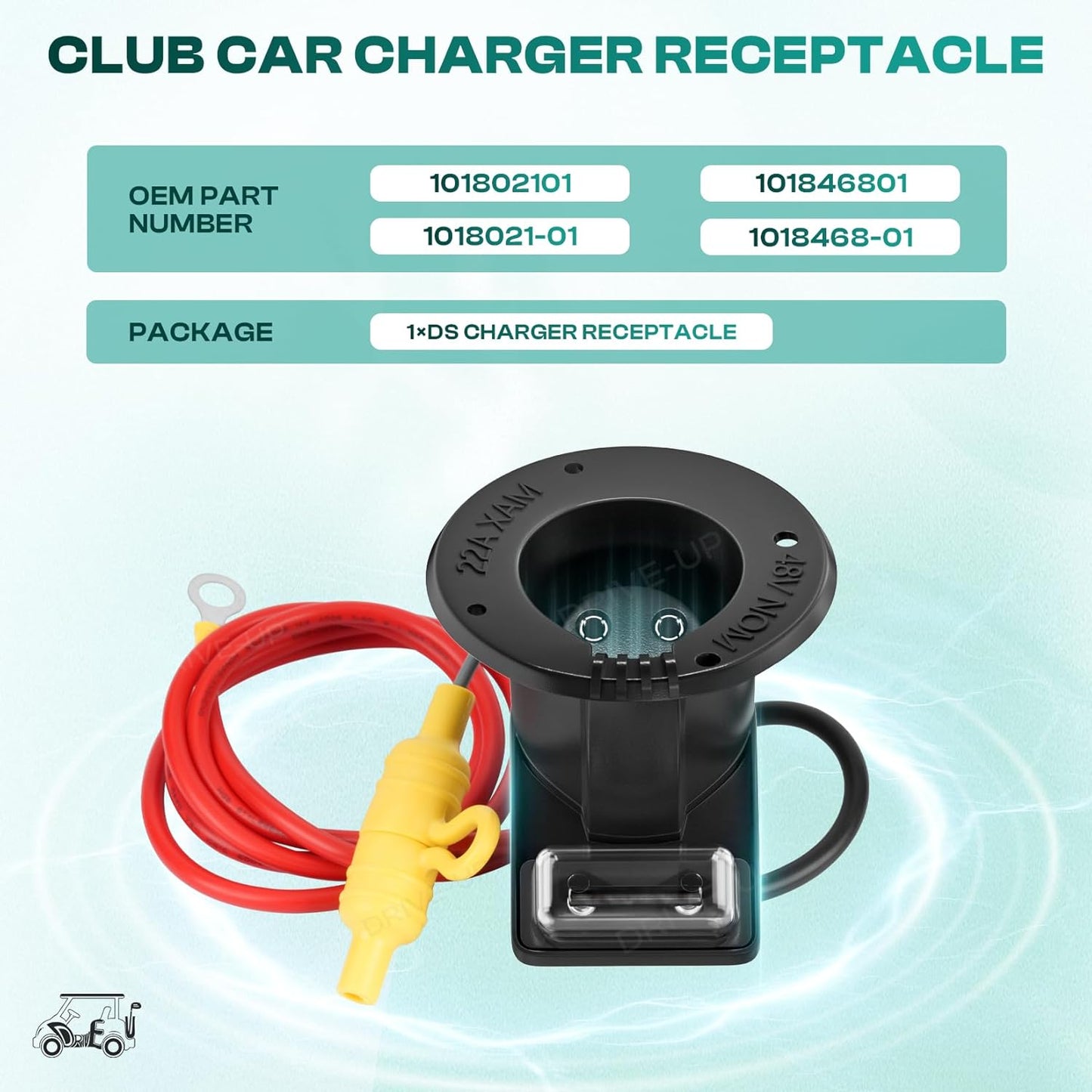 48V Club Car DS charger receptacle — view 3