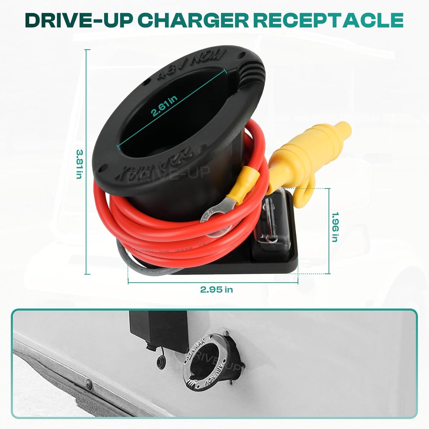 48V Club Car DS charger receptacle — view 6