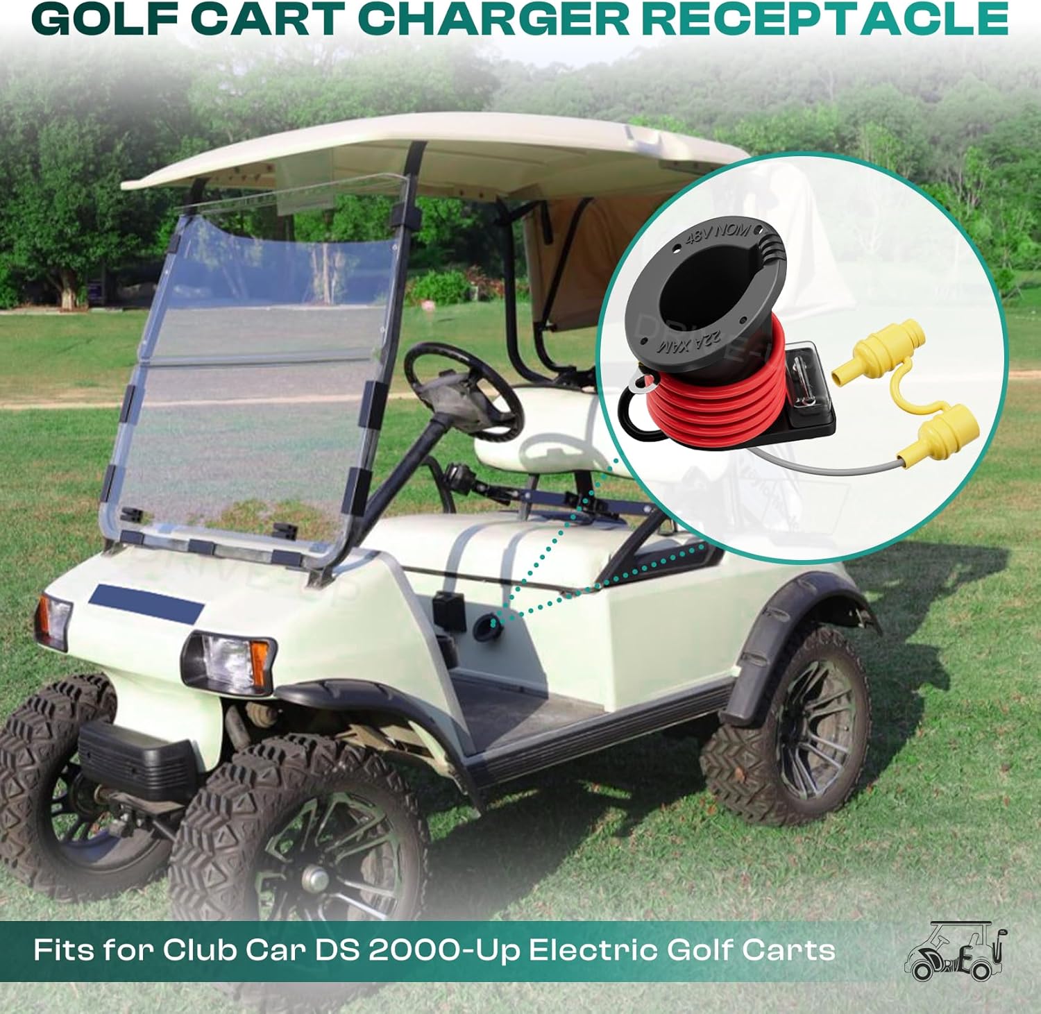 48V Club Car DS charger receptacle — view 8