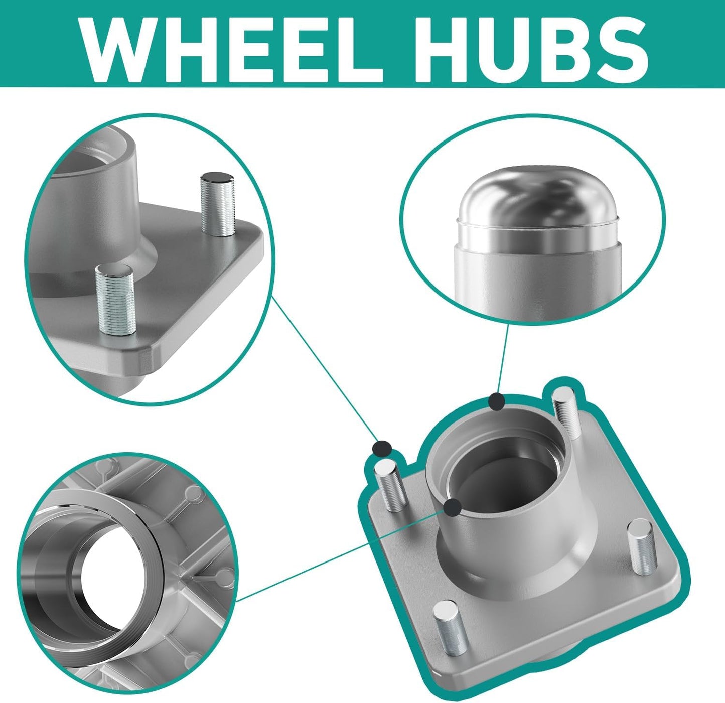 Club Car DS front hub assembly — view 3