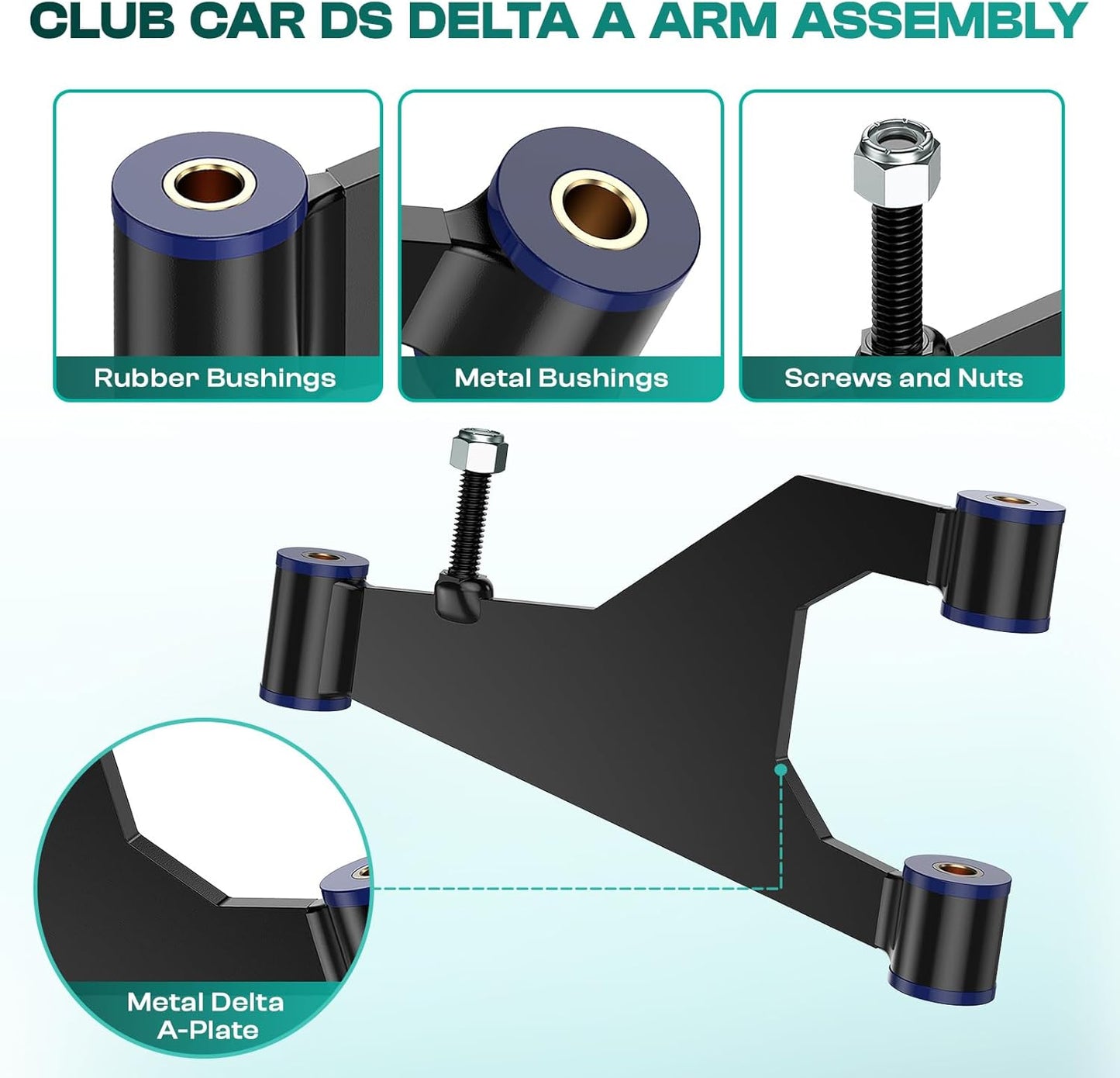 Club Car DS Delta A-plate assembly — view 4