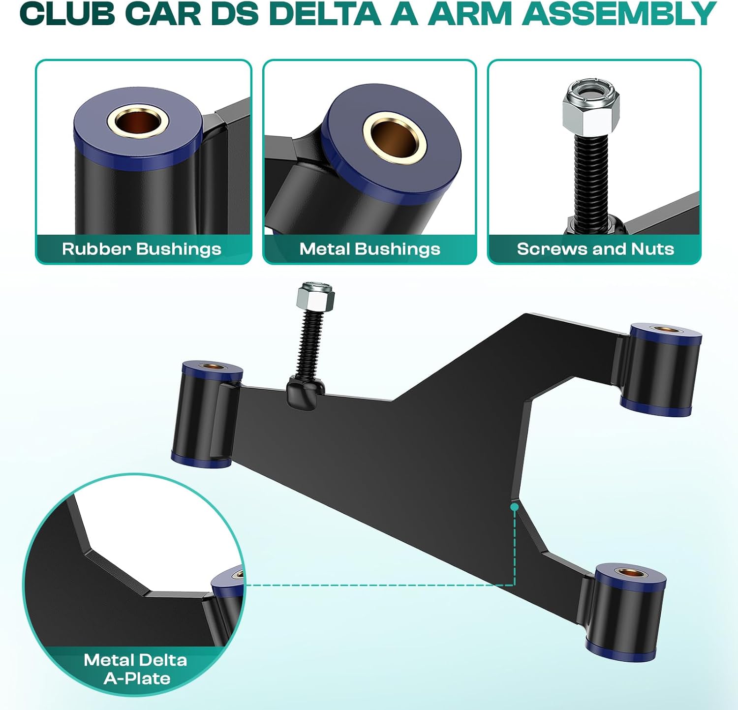 Club Car DS Delta A-plate assembly — view 4