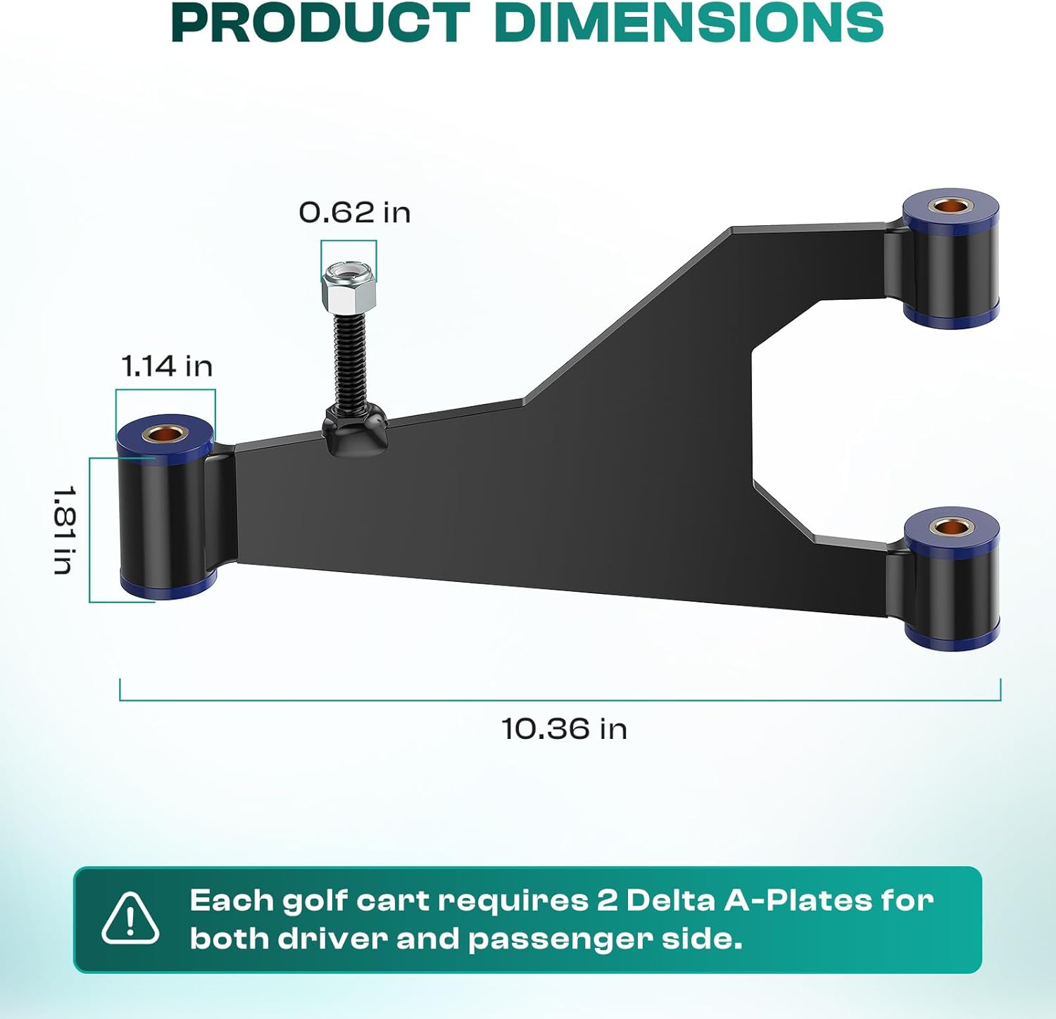 Club Car DS Delta A-plate assembly — view 6