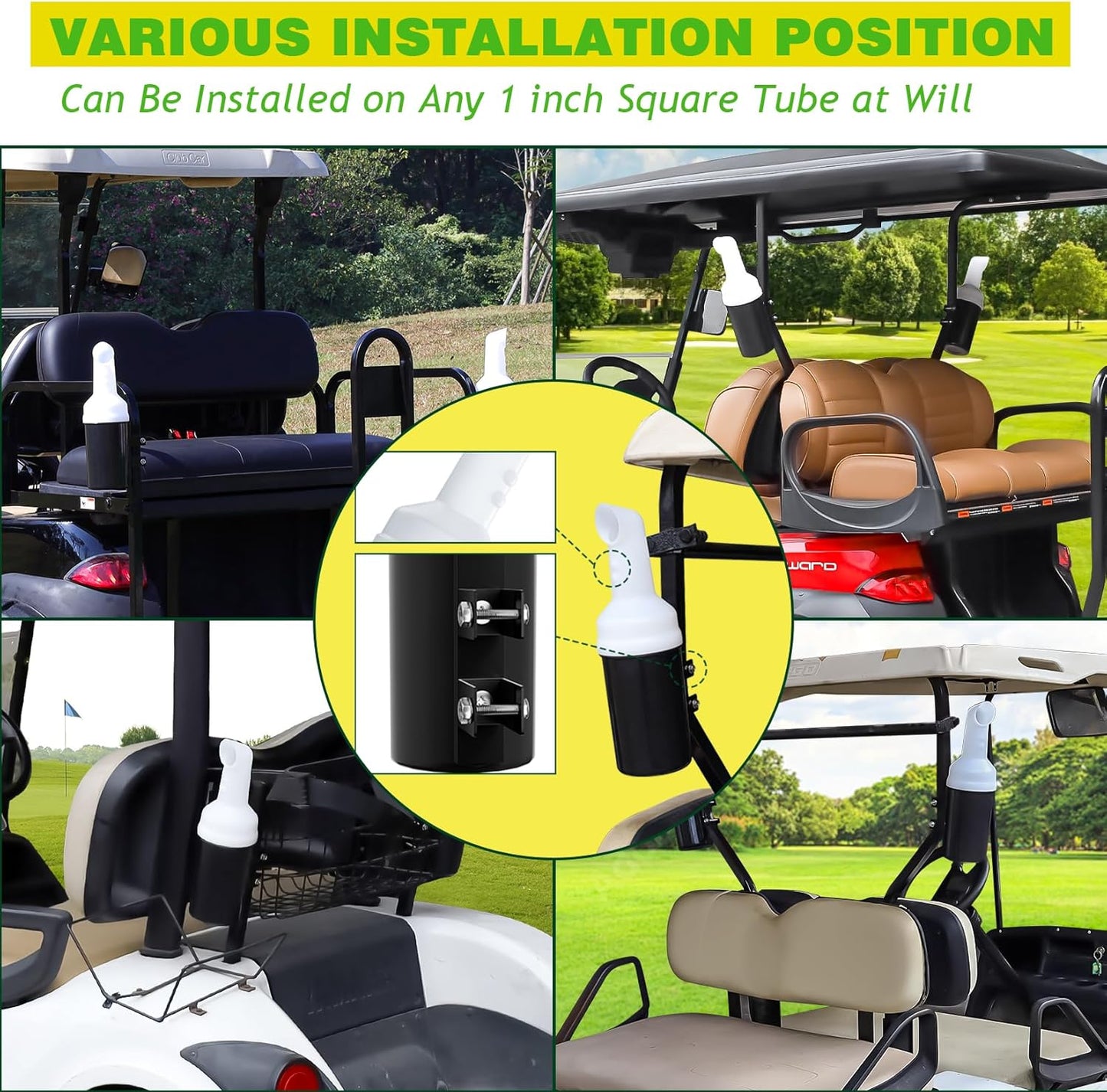 Golf cart sand bottle assembly — view 6