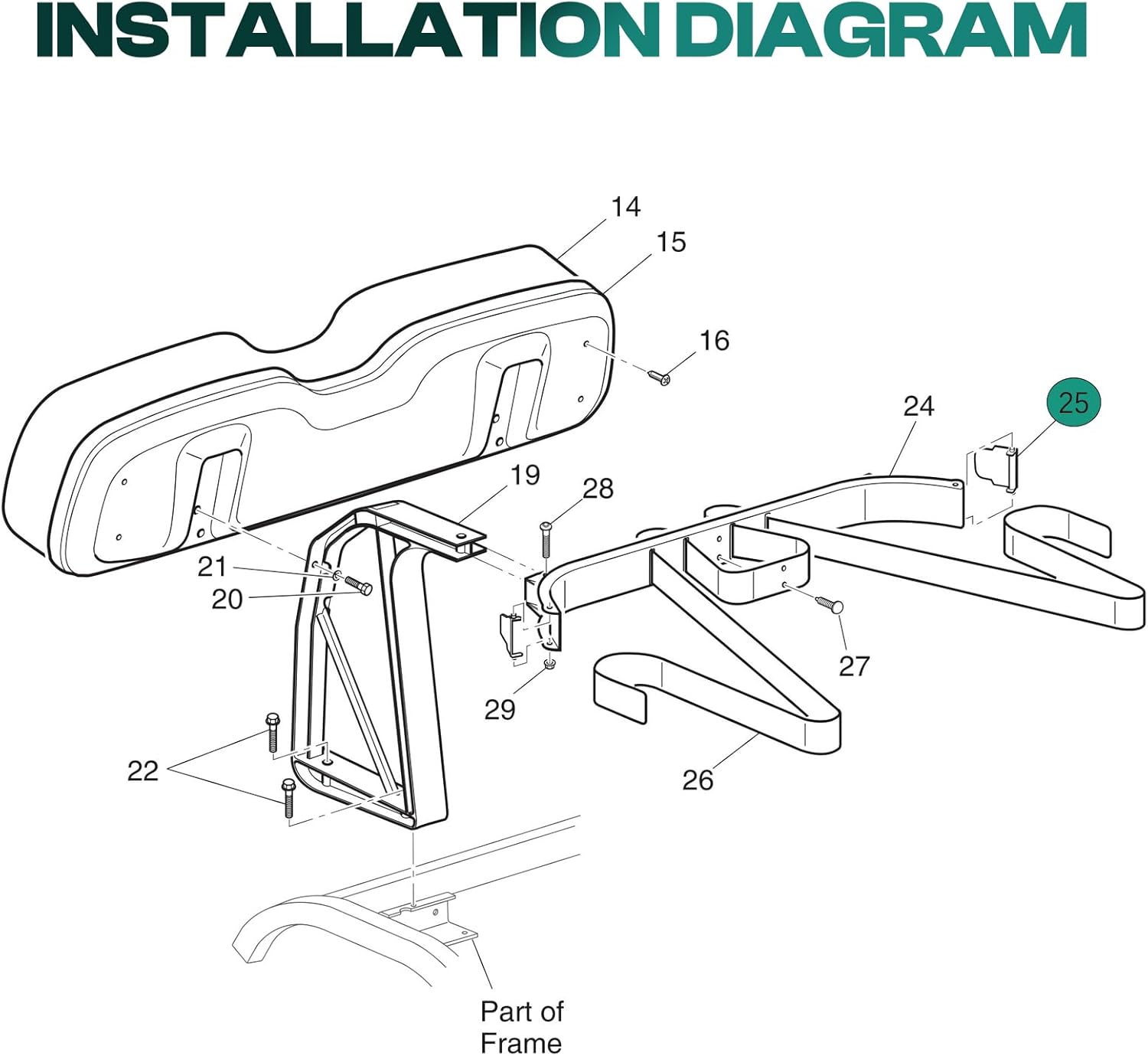 Golf cart bag rack strap buckle — view 3