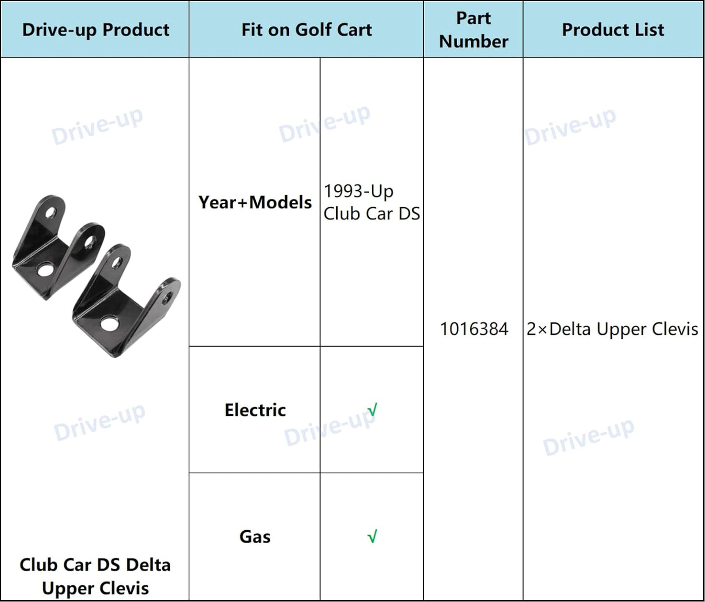 Club Car DS Delta upper clevis — view 7