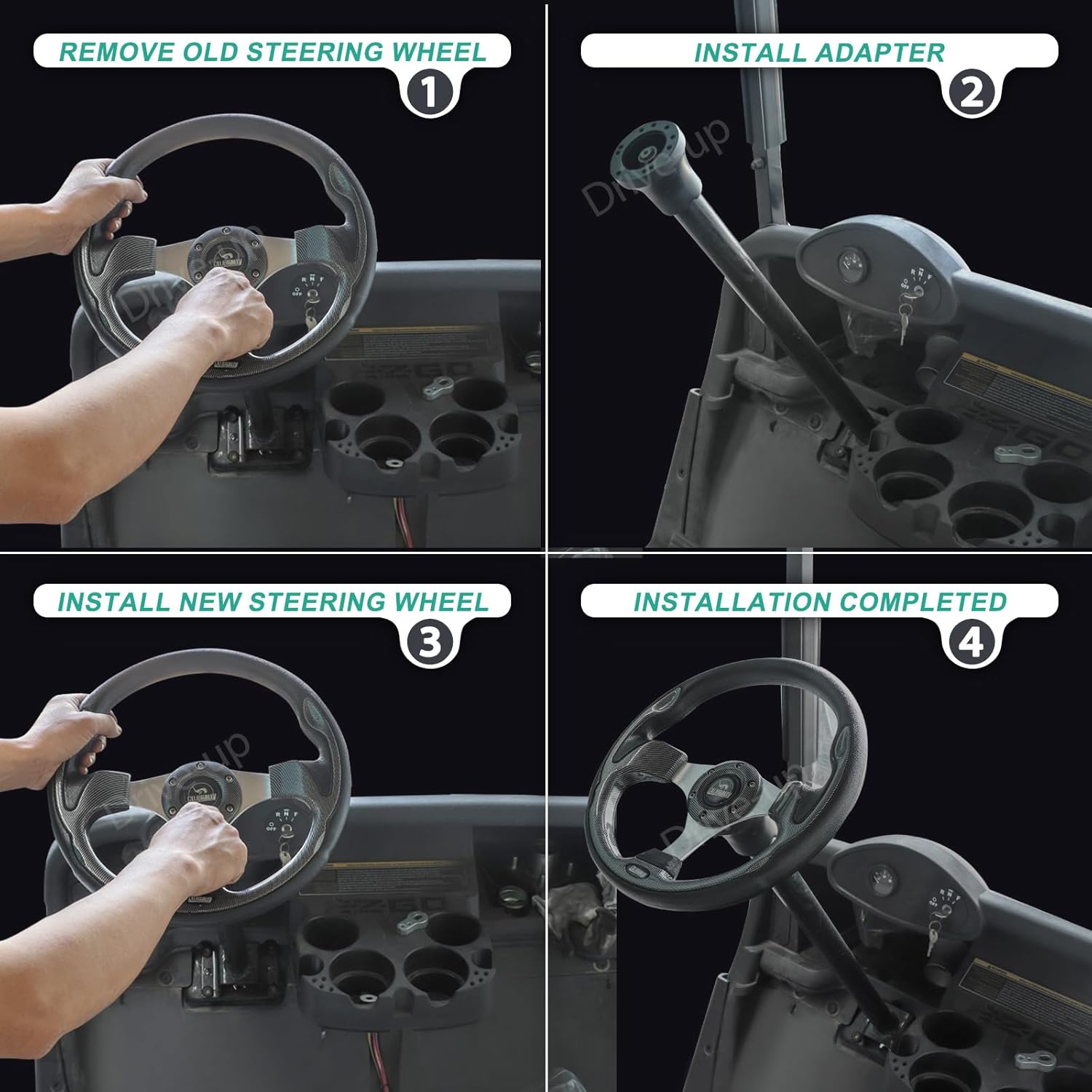 Club Car DS steering wheel adapter — view 6