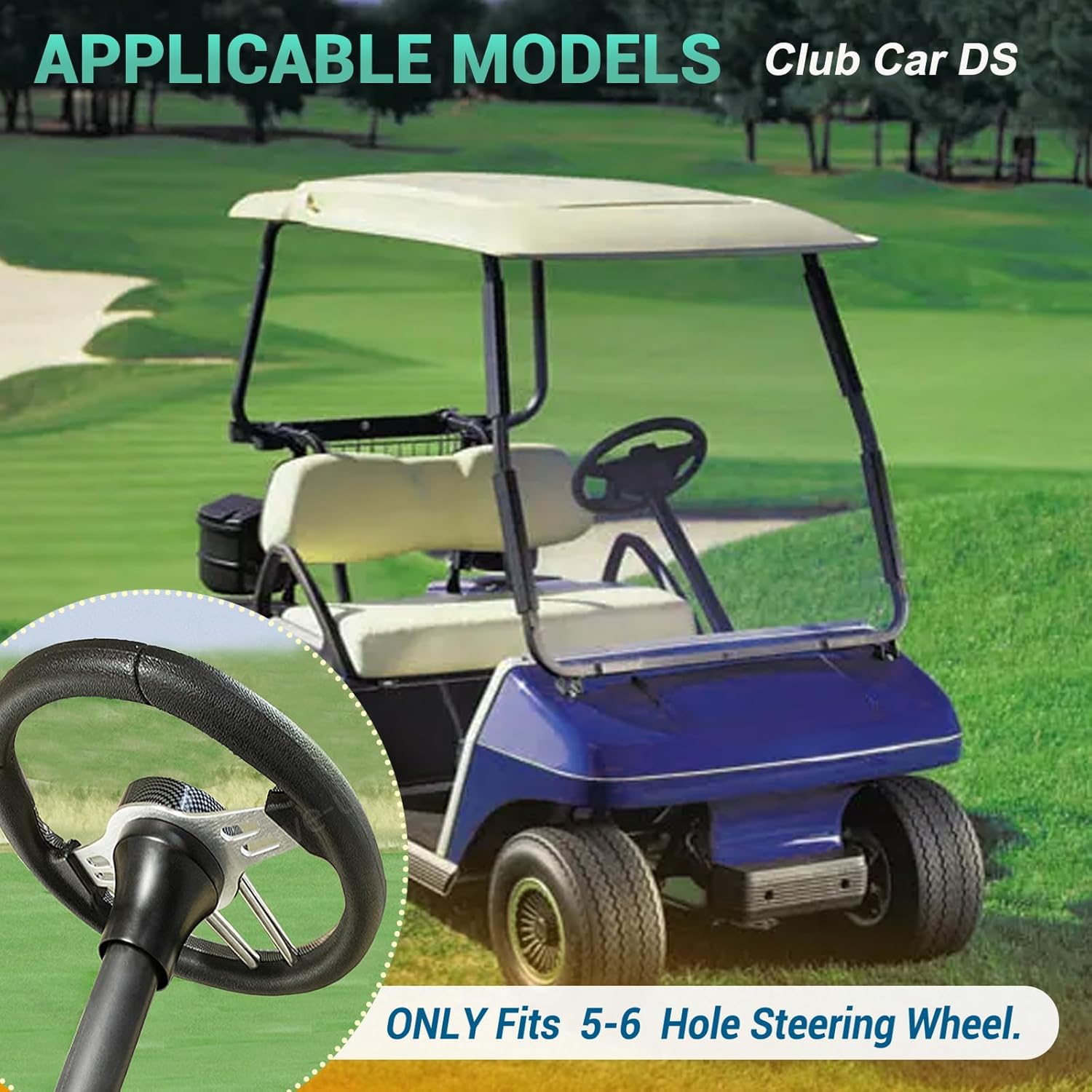 Club Car DS steering wheel adapter — view 7