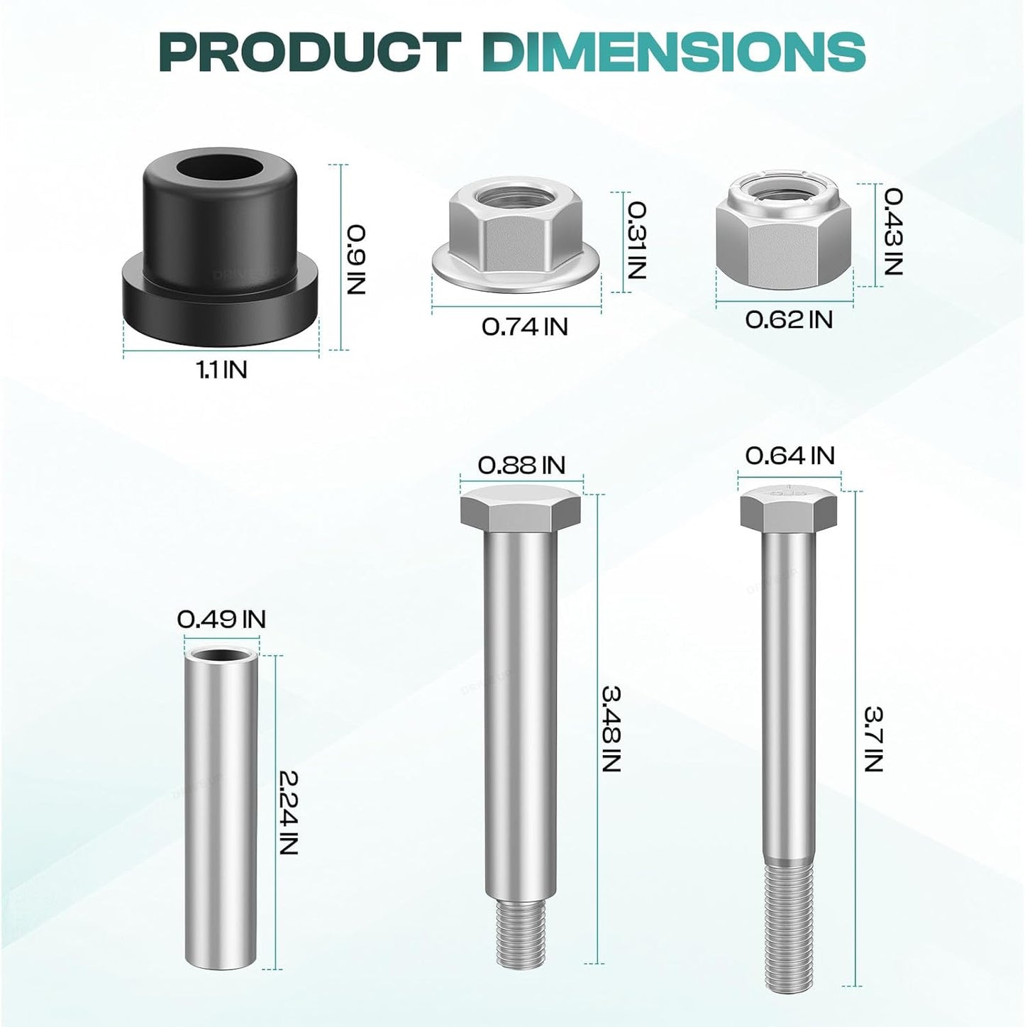 EZGO TXT rear leaf spring bushing kit — view 7