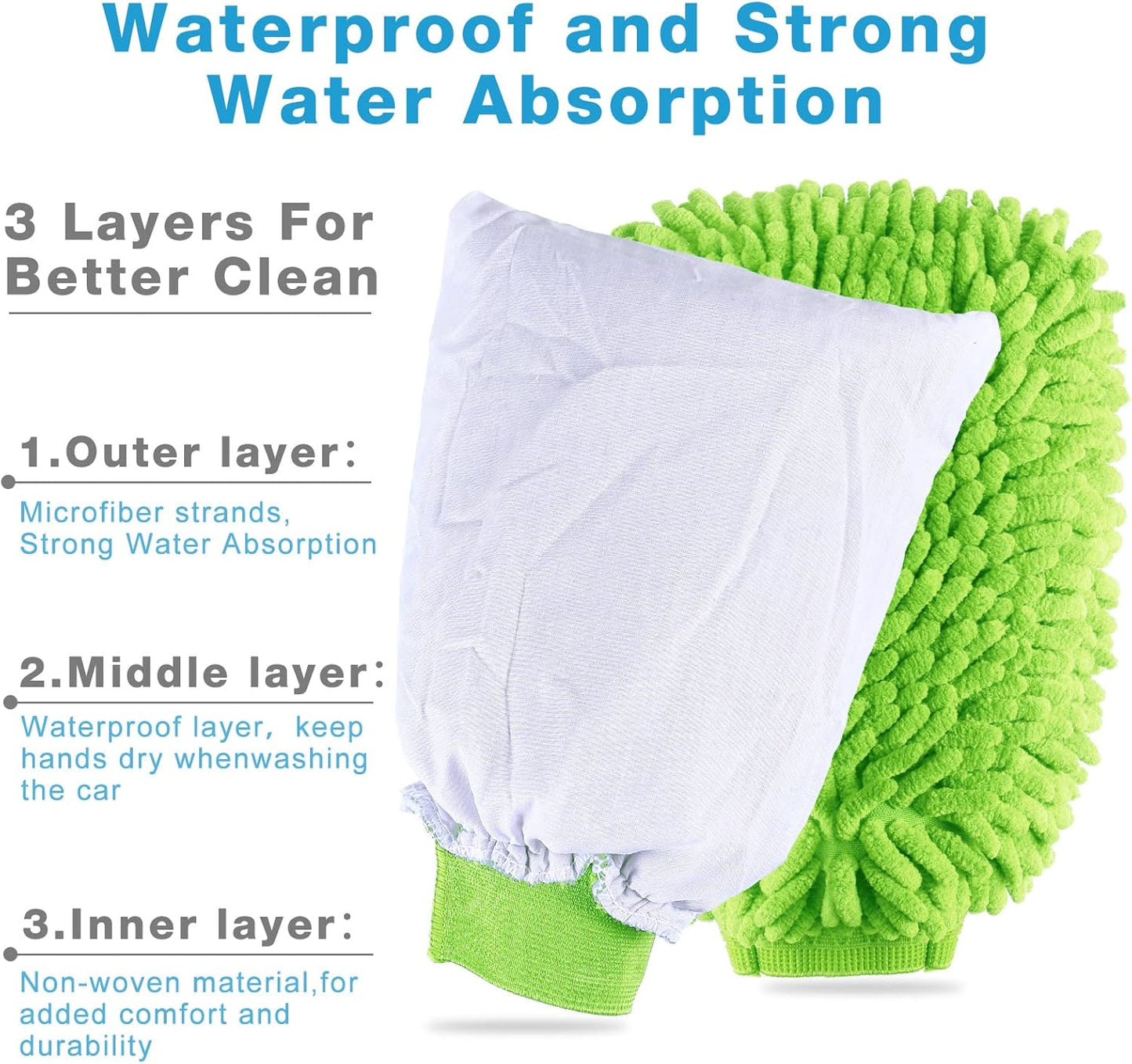 12 pcs microfibre car wash mitts — view 4