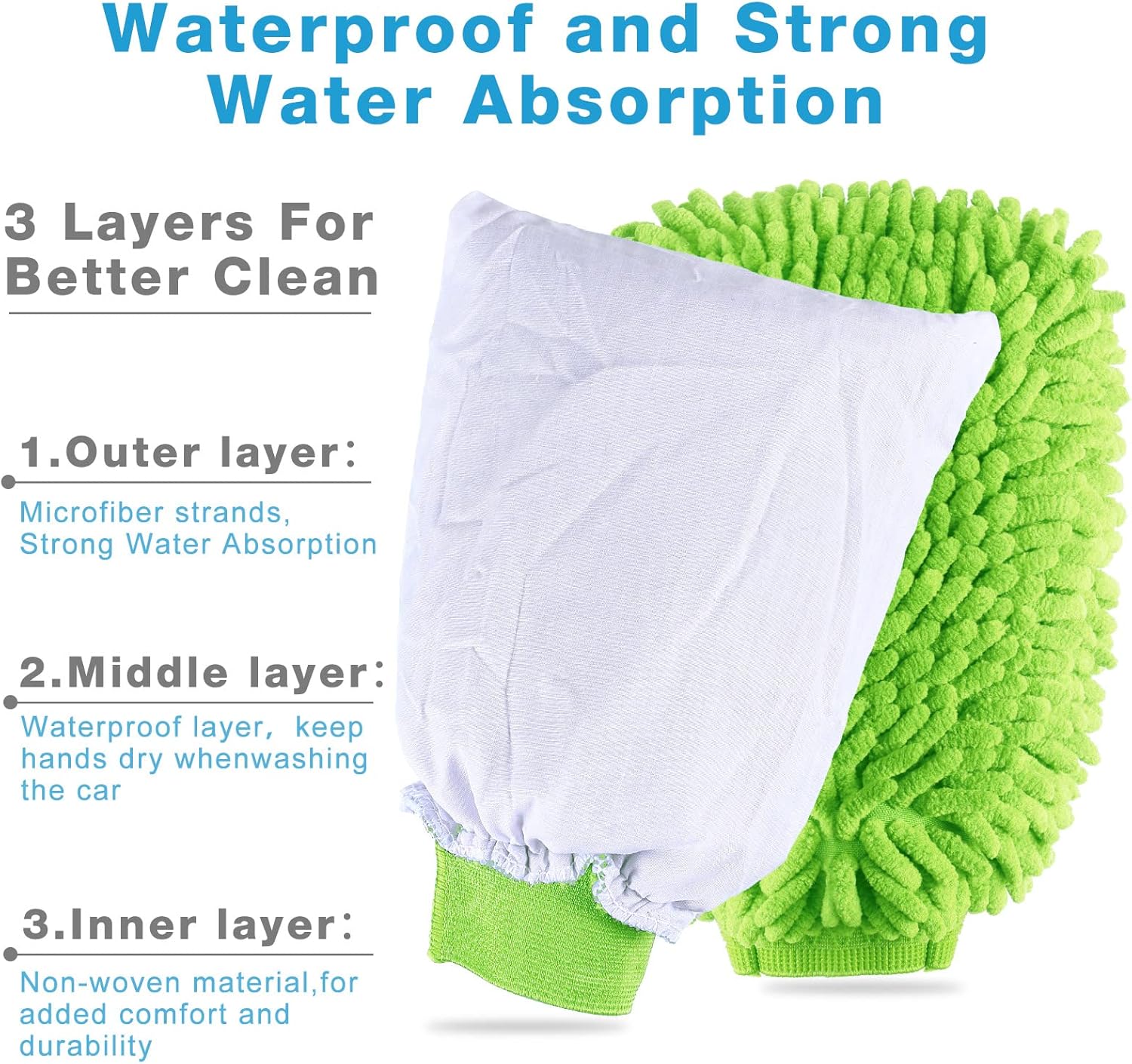 12 pcs microfibre car wash mitts — view 4