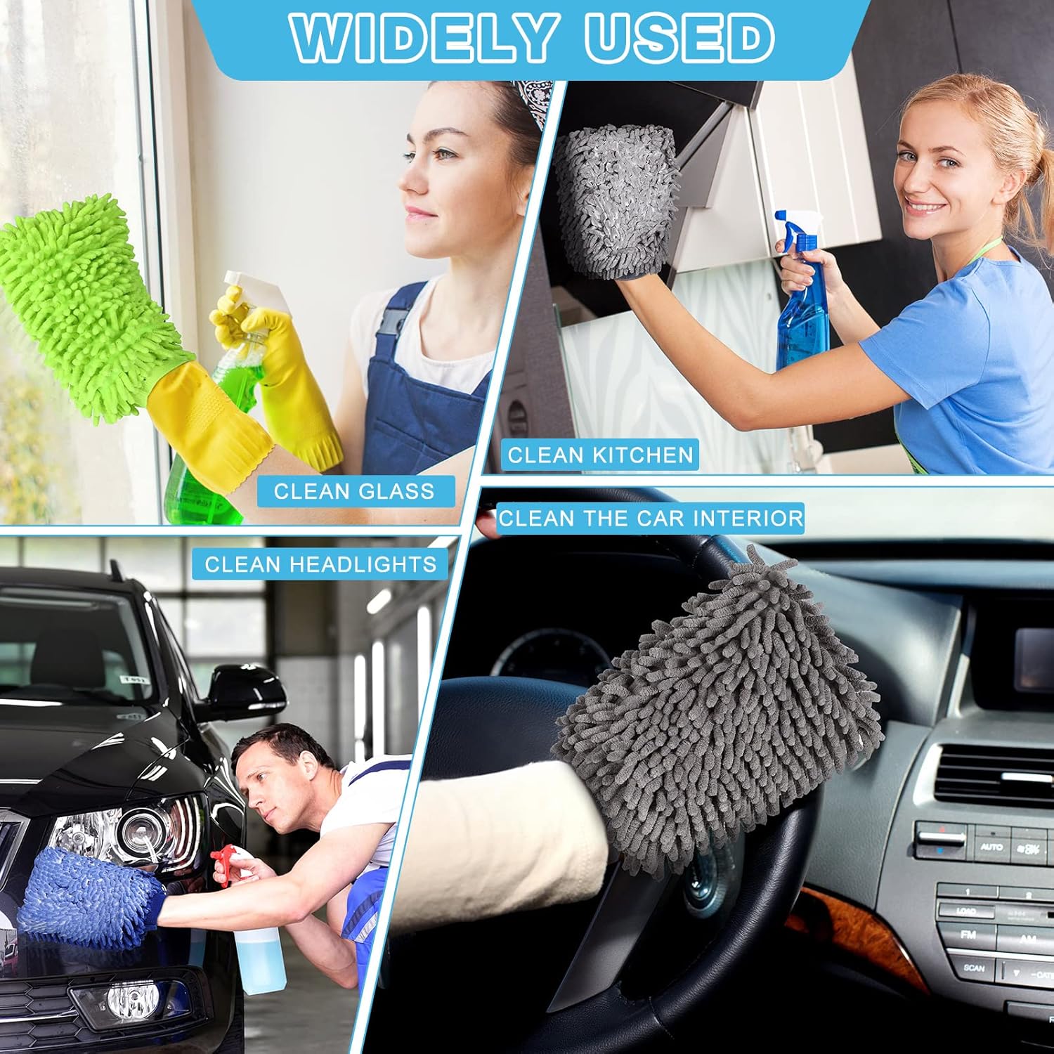 12 pcs microfibre car wash mitts — view 8
