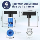 4 pcs car hood prop strut clamp — view 3