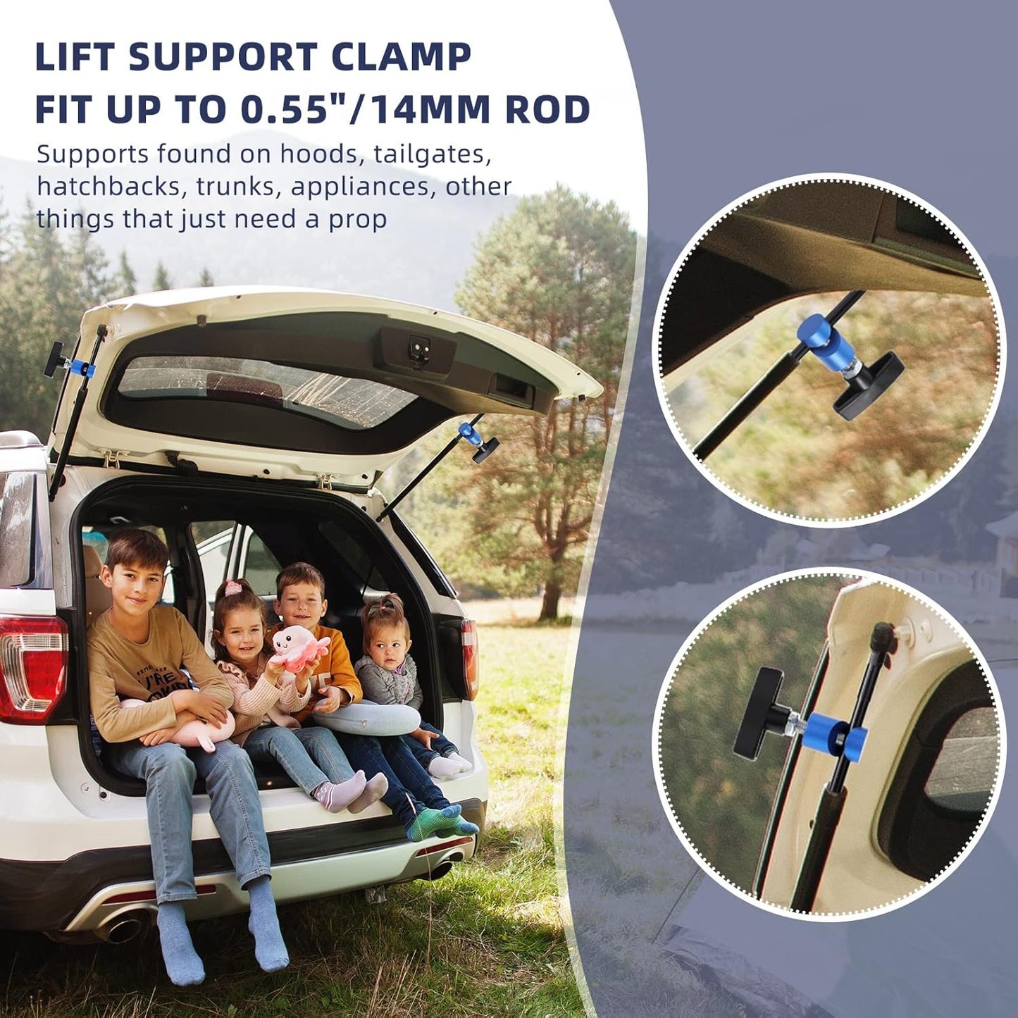 4 pcs car hood prop strut clamp — view 7