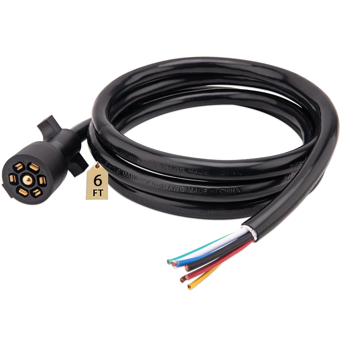 7 pin trailer wiring harness 6 feet — view 2