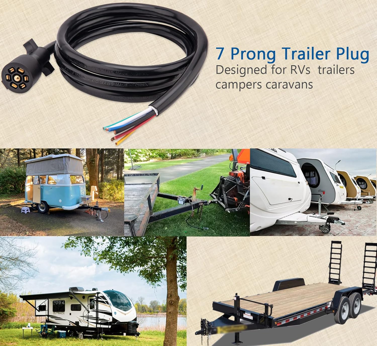 7 pin trailer wiring harness 6 feet — view 8