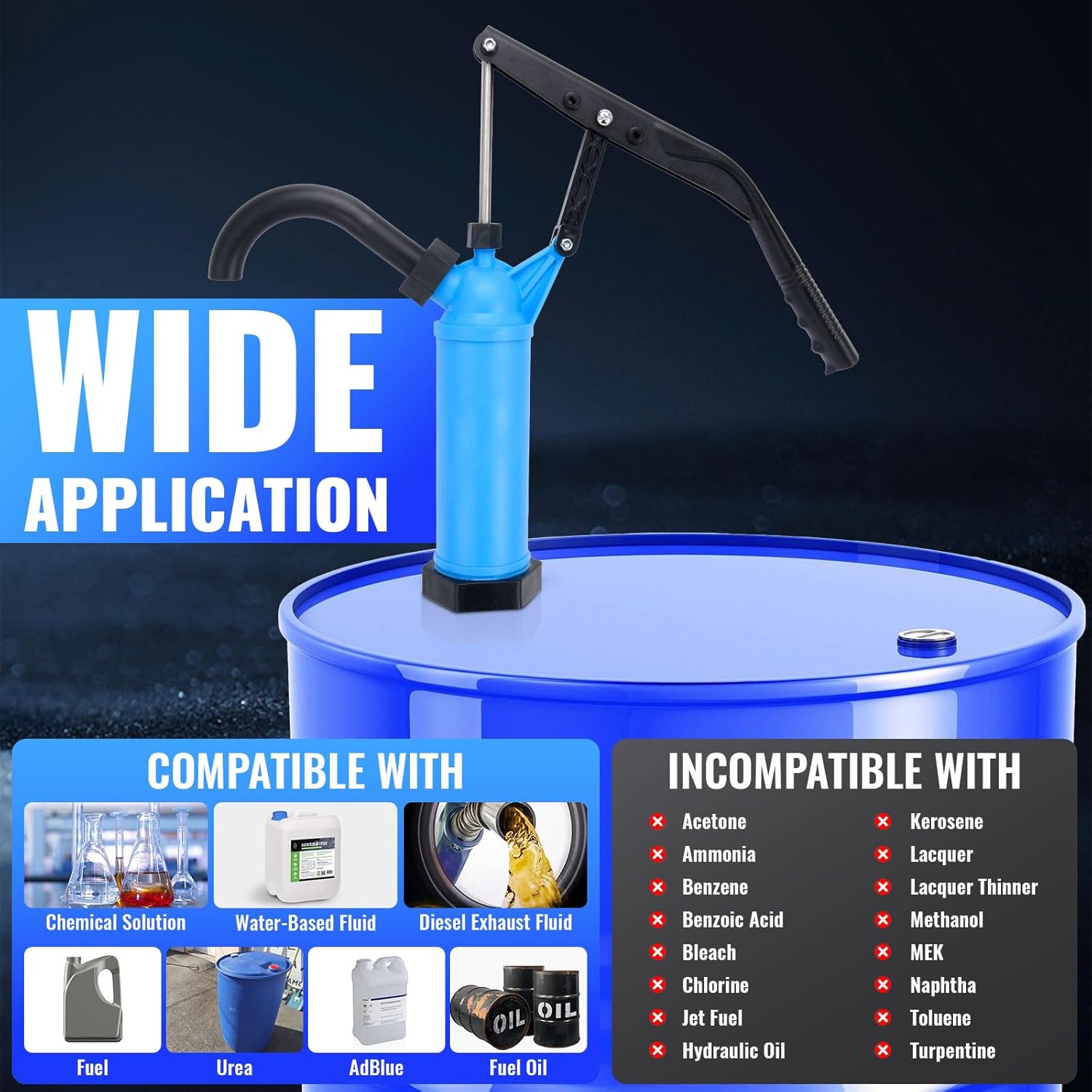 55 gallon manual drum barrel pump — view 3