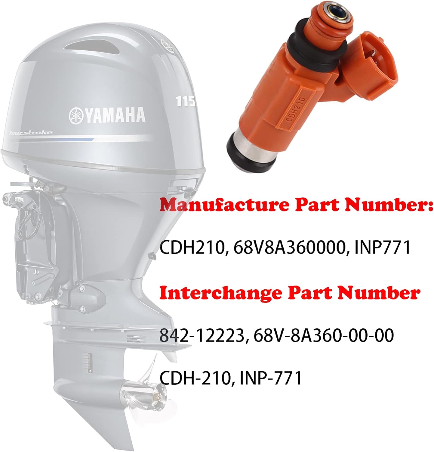 CDH210 OE fuel injectors Yamaha 115HP — view 3