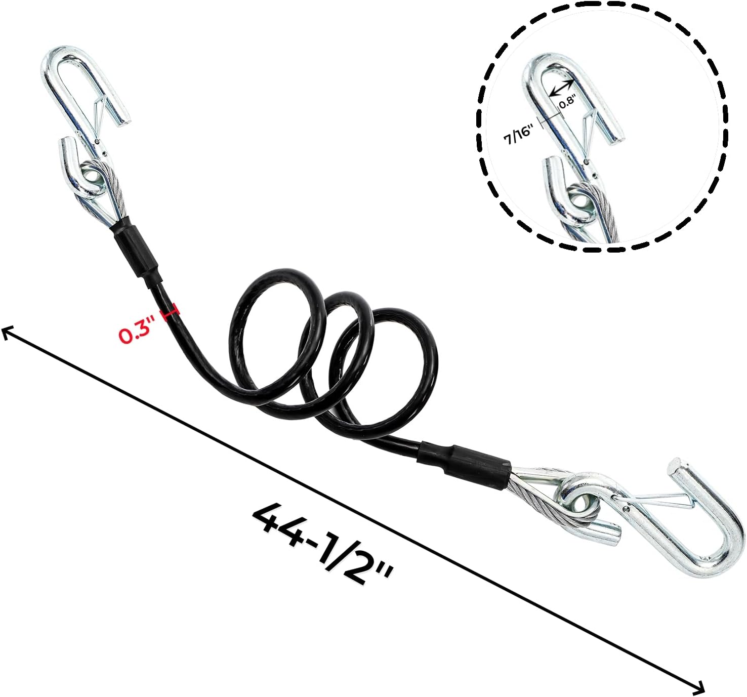 Trailer safety cables 44 inch — view 3