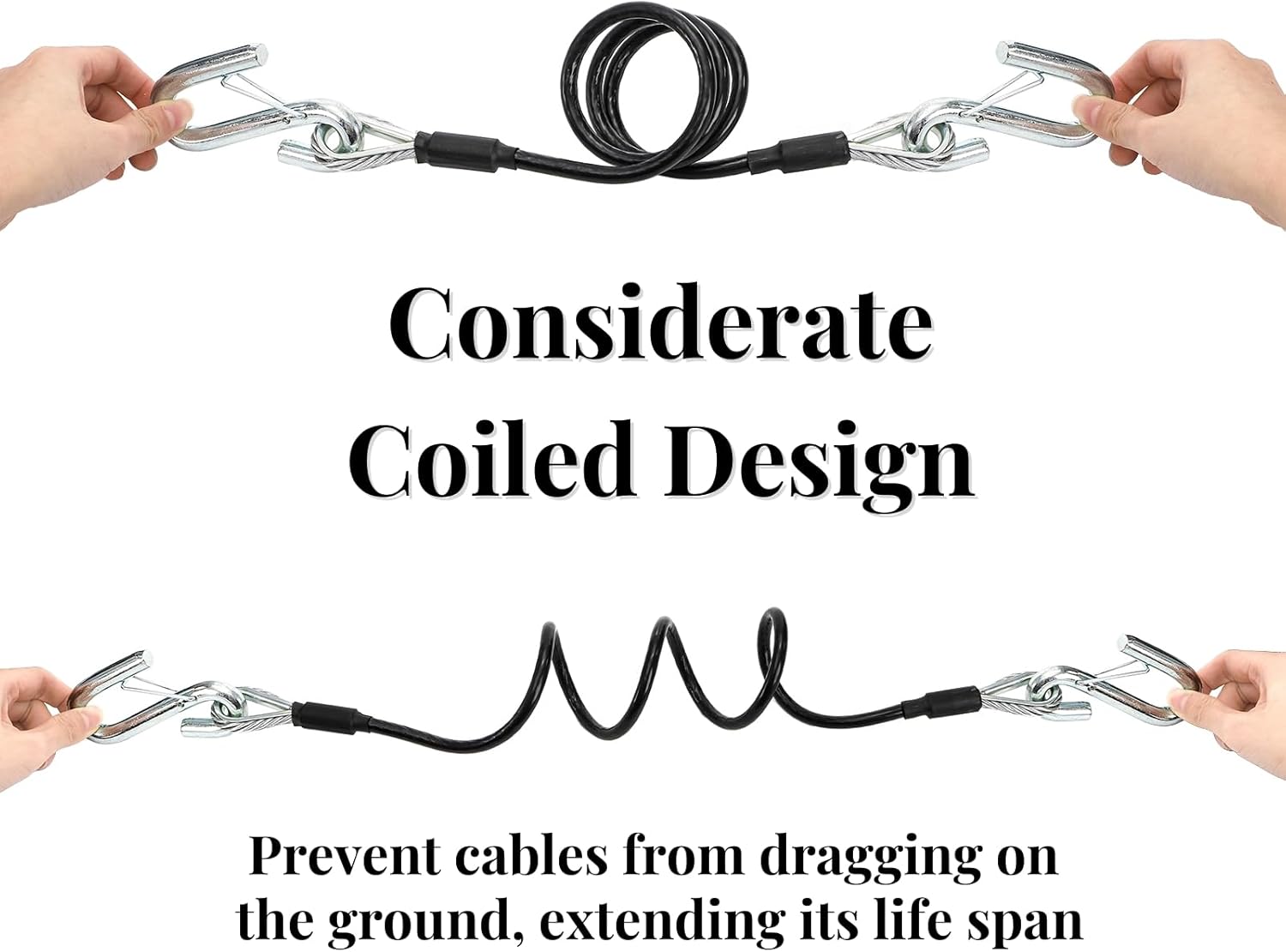 Trailer safety cables 44 inch — view 5