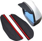 Carbon fibre car side mirror rain covers pair — view 2
