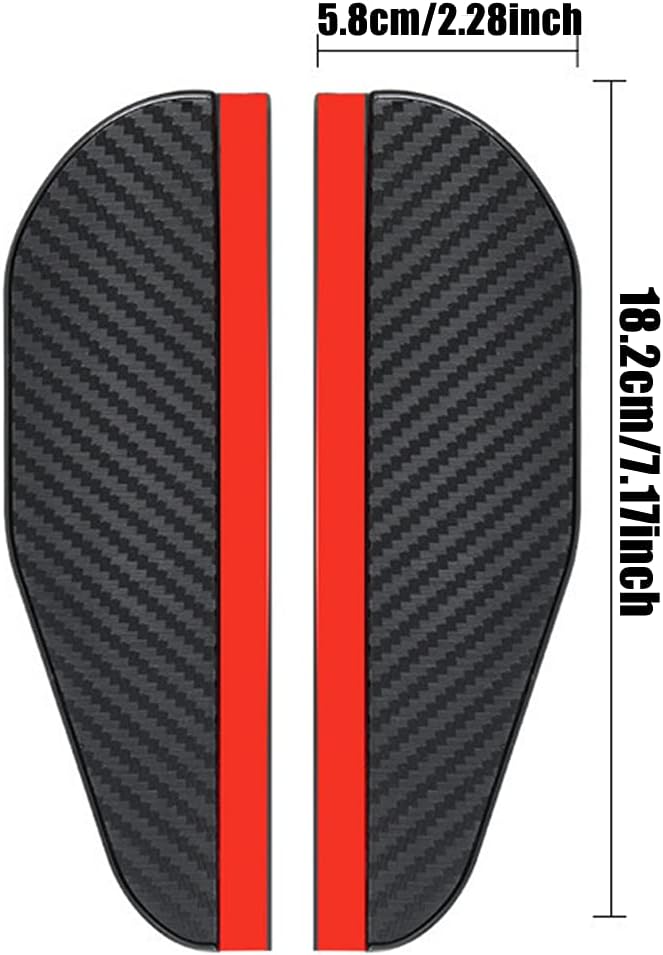 Carbon fibre car side mirror rain covers pair — view 3