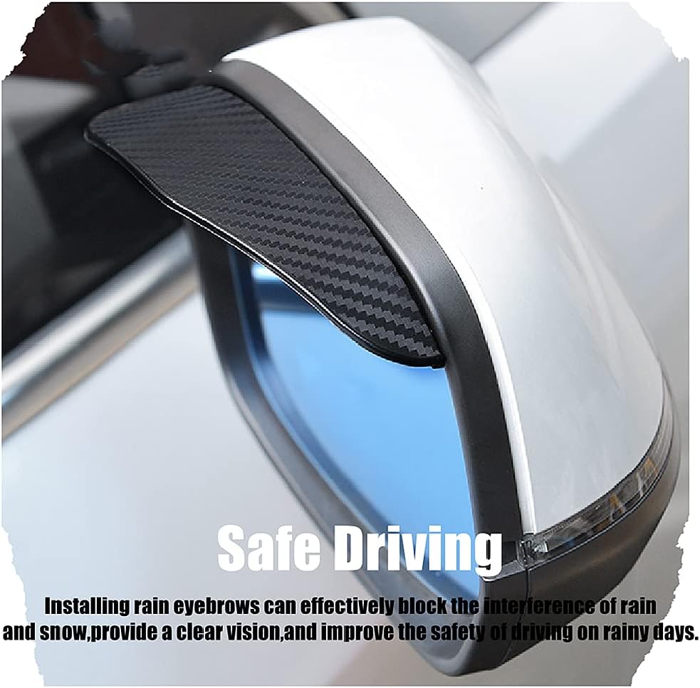 Carbon fibre car side mirror rain covers pair — view 6