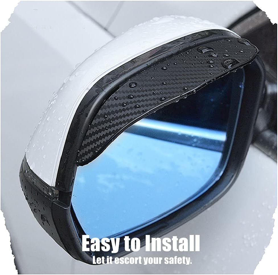 Carbon fibre car side mirror rain covers pair — view 7