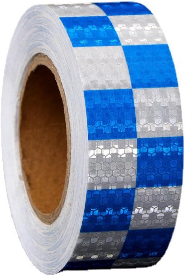 Reflective warning tape blue and white — view 2