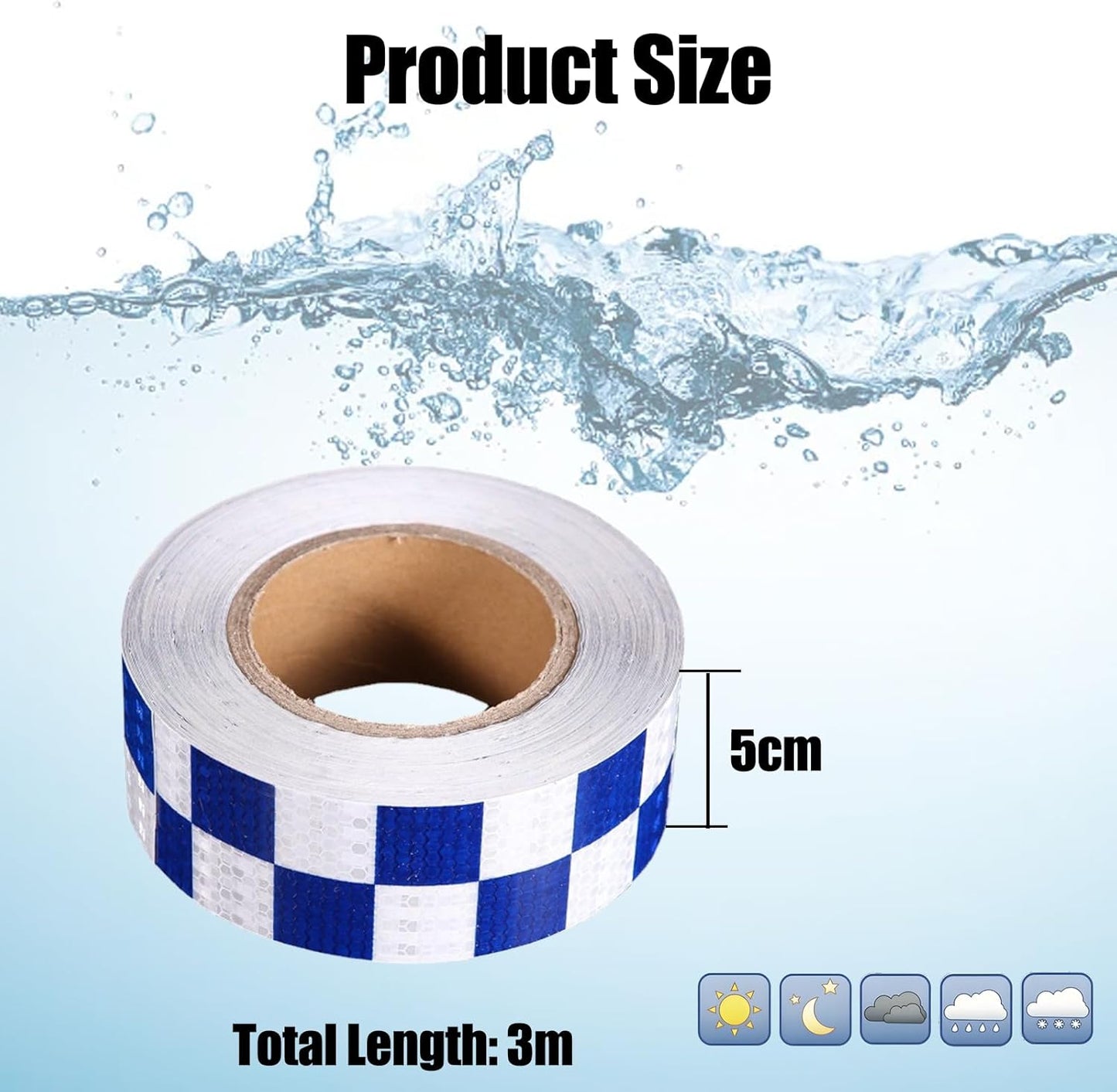 Reflective warning tape blue and white — view 3