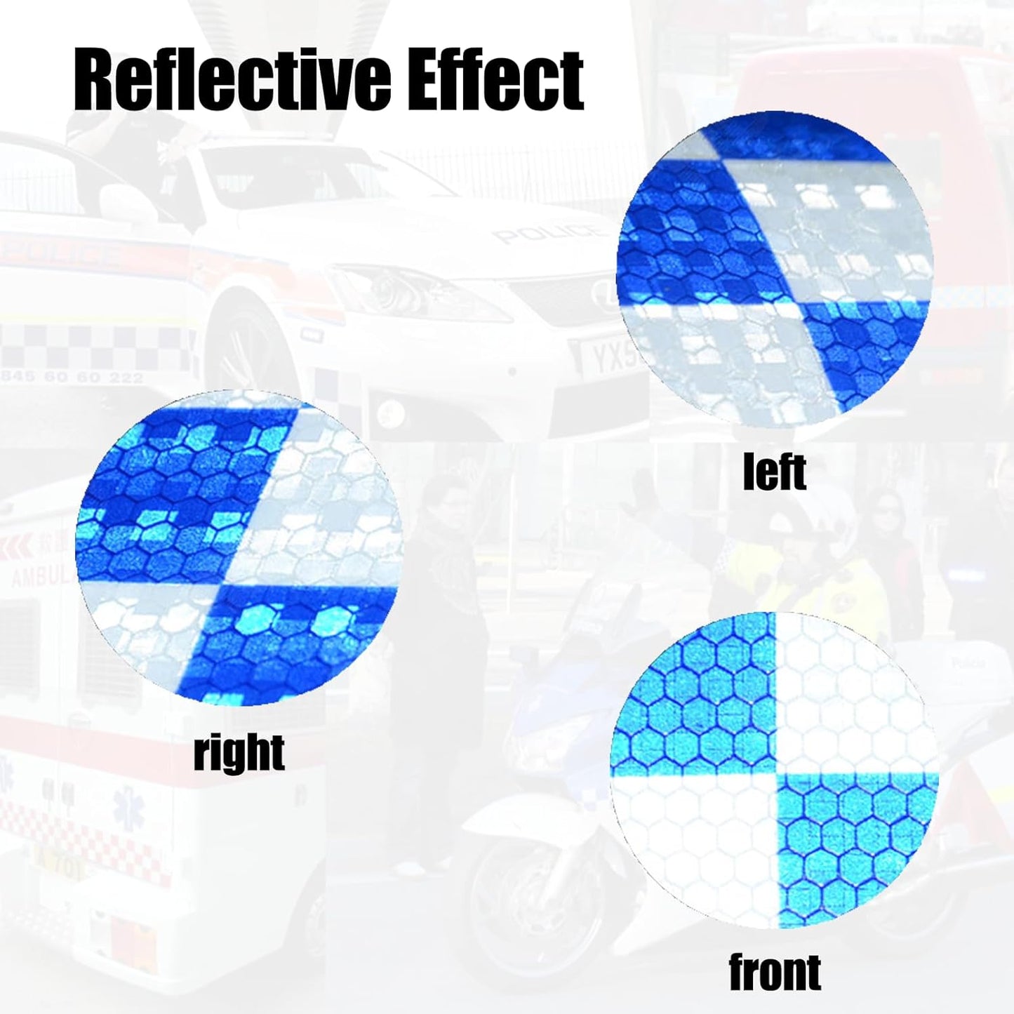 Reflective warning tape blue and white — view 4