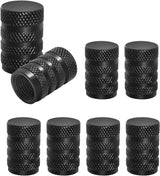 Black aluminium tyre valve caps 8 pack — view 2