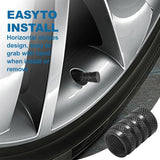 Black aluminium tyre valve caps 8 pack — view 6