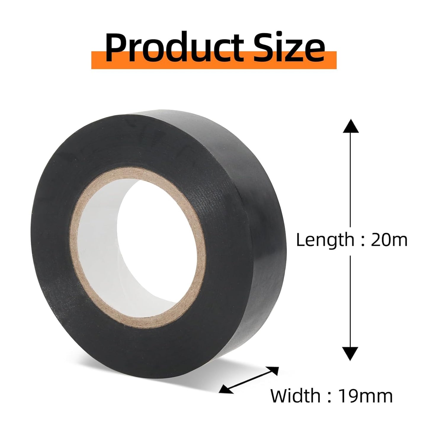 Black PVC insulation tape 6 pack — view 3
