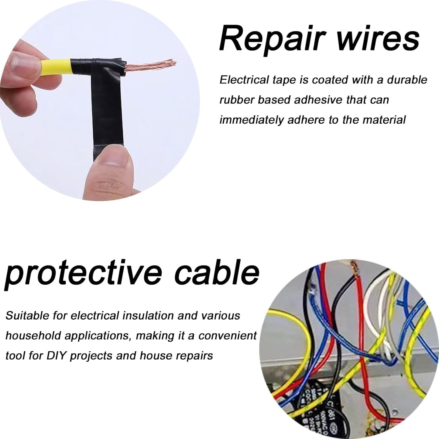 Black PVC insulation tape 6 pack — view 7