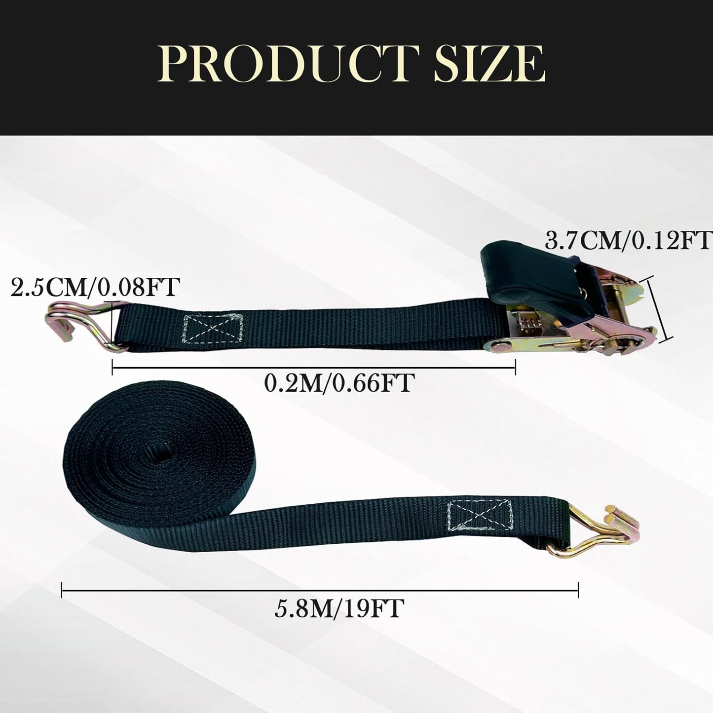 Ratchet tie down straps 800kg 2 pack — view 5