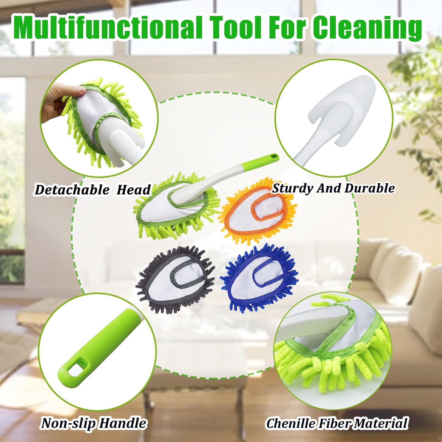 Microfiber cloth brush with replaceable heads — view 6