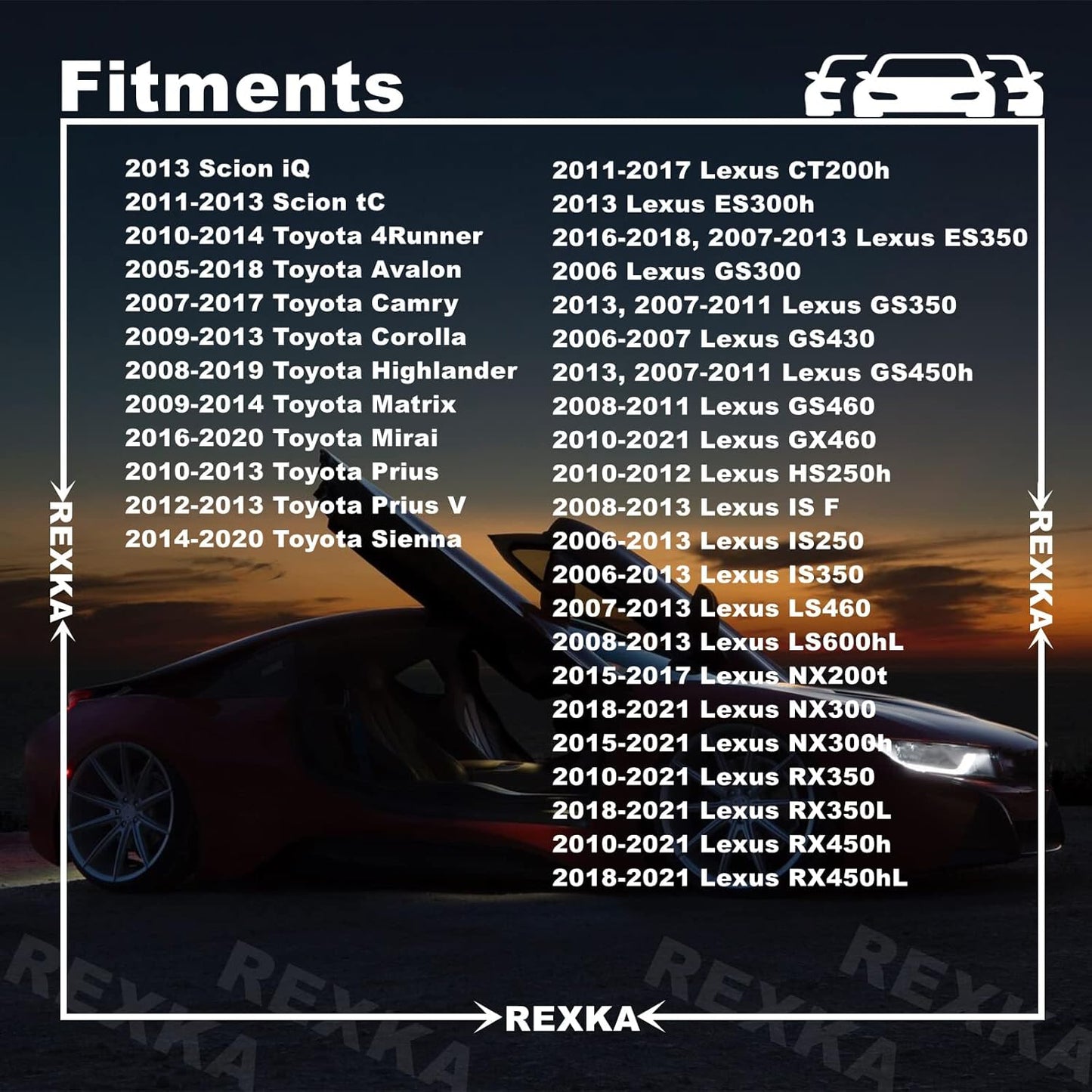 Rexka 20 piece Toyota engine cover clips — view 4