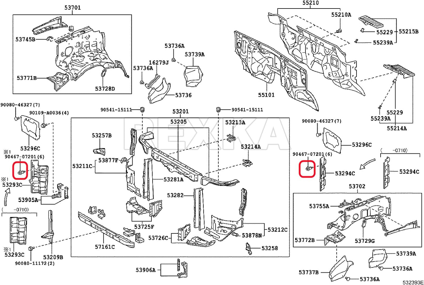 Rexka 20 piece Toyota splash shield clips — view 7