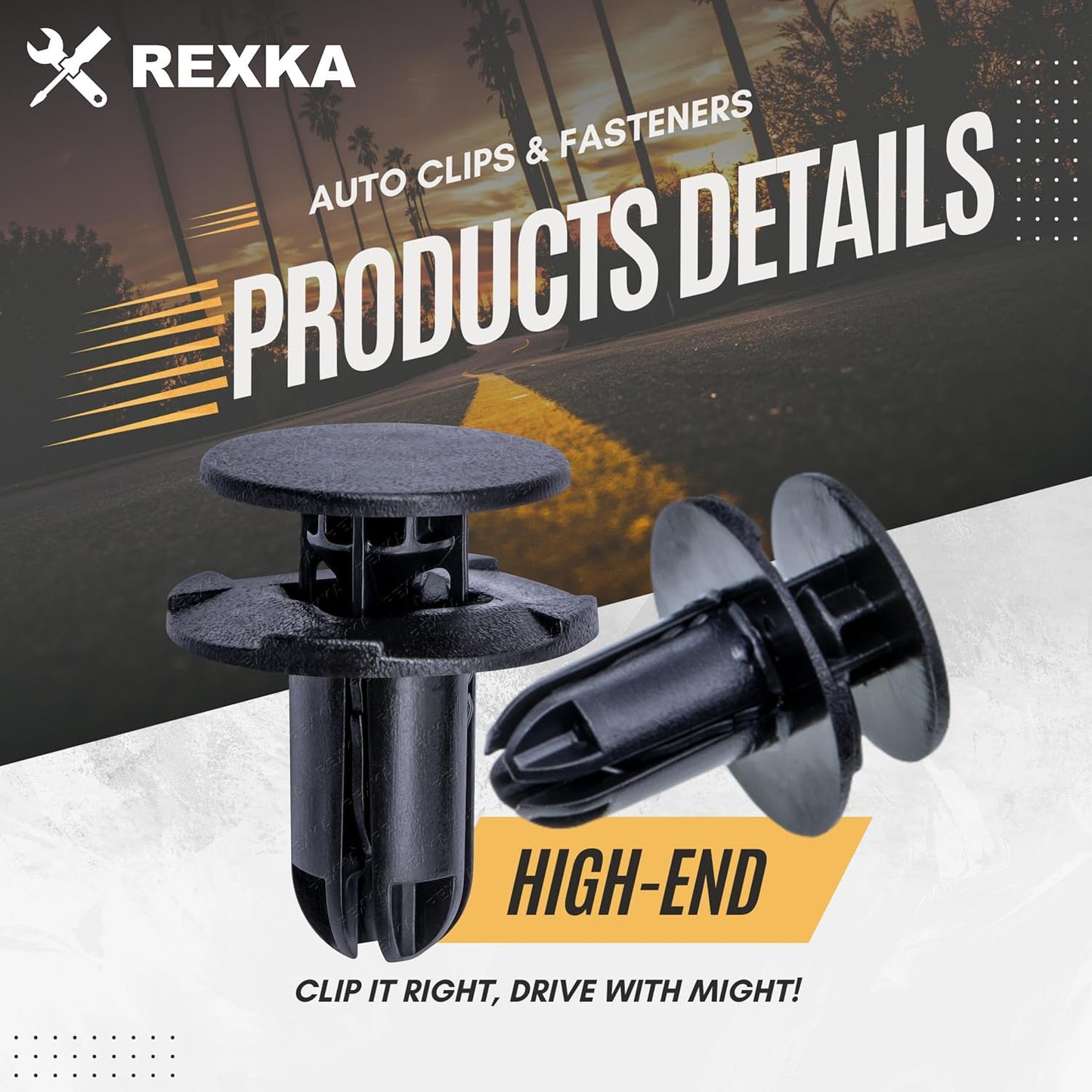 Rexka 20 piece Hyundai Kia fender liner clips — view 4